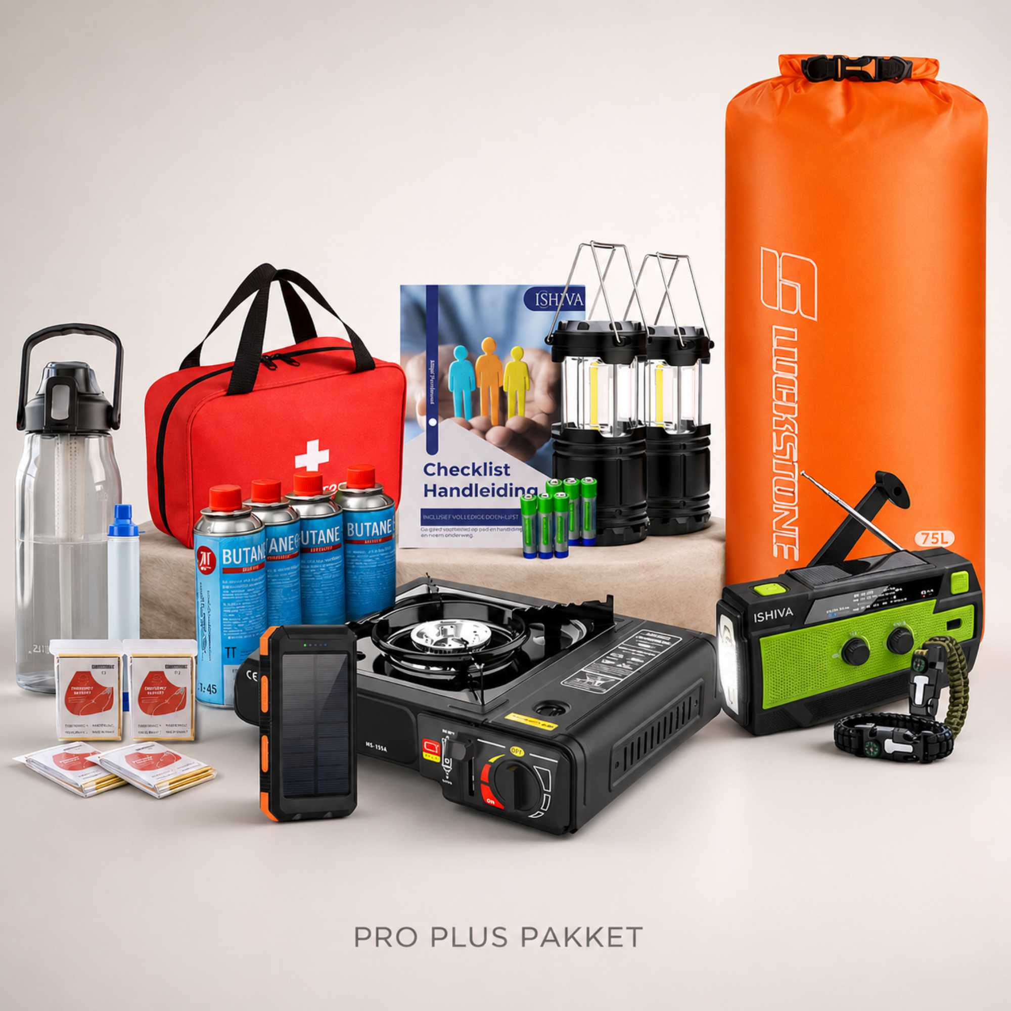 ISHIVA® Noodpakket Pro Plus – Compleet nood- en overlevingspakket