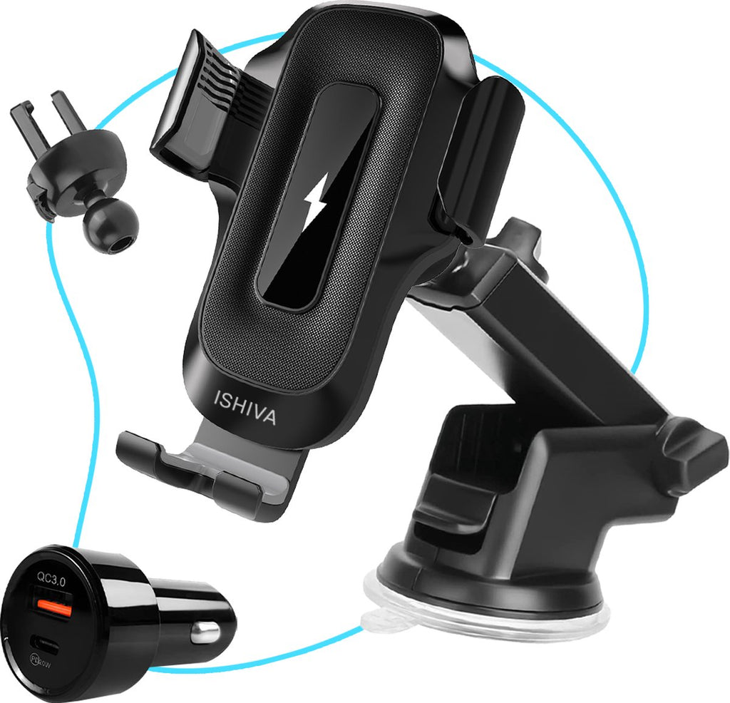 ISHIVA® Telefoonhouders Auto met Qi Draadloze Oplader