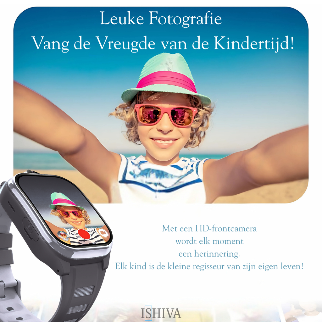 ISHIVA® PRO Smartwatch Kinderen - GPS Horloge Met Simkaart (4G GPS)