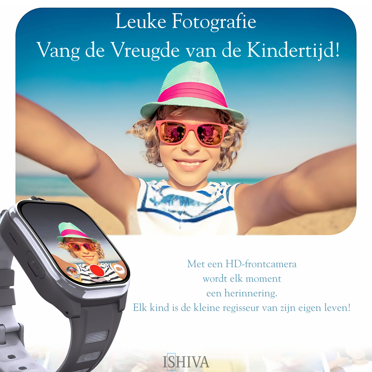 ISHIVA® PRO Smartwatch Kinderen - GPS Horloge Met Simkaart (4G GPS)