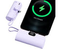 ISHIVA® Mini Powerbank 5000 mAh - Powerbank USB C - Kleine Draadloze Powerbank met LED Display - 2 jaar Garantie - Paars