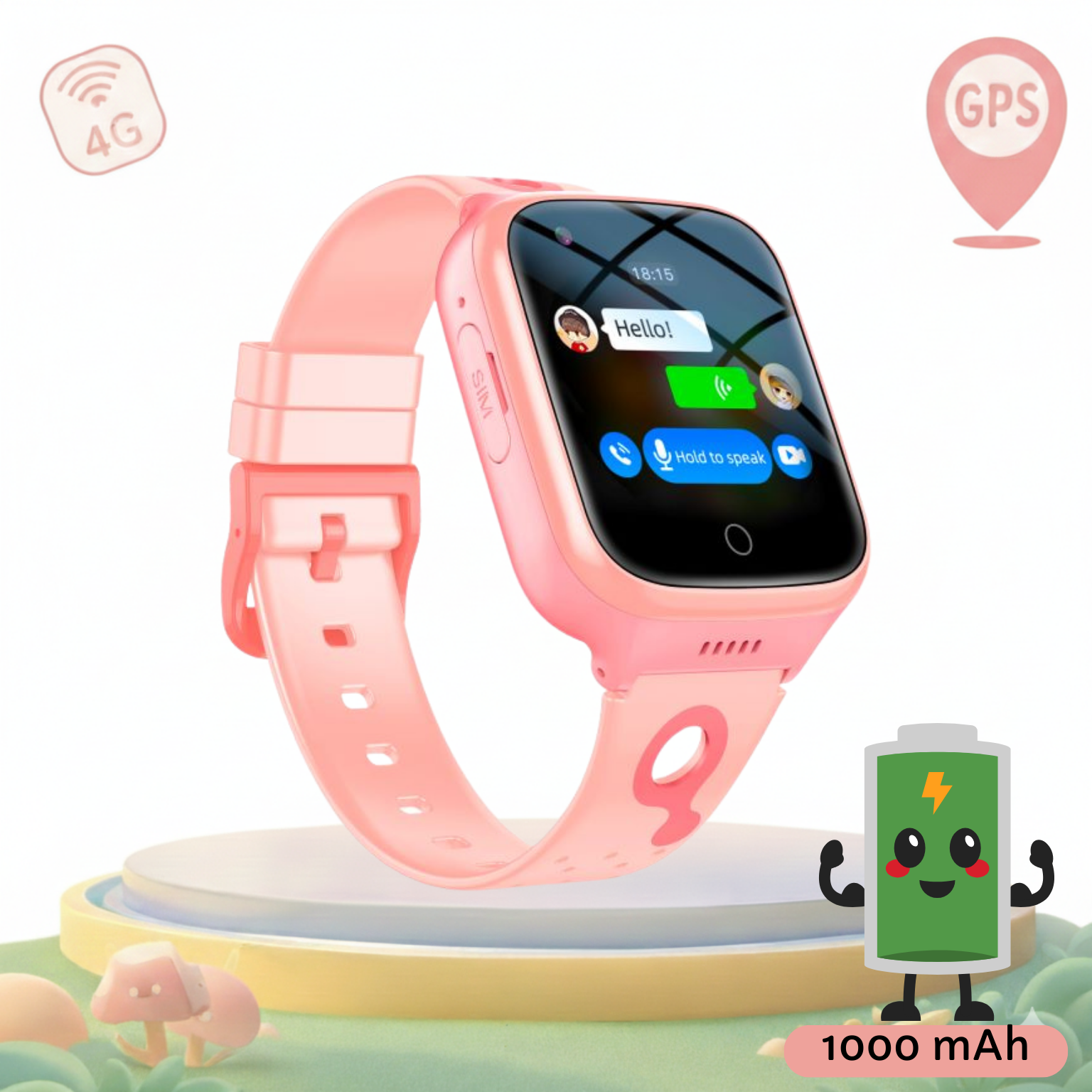 ISHIVA® GPS Horloge Kind Geschikt voor Simkaart (4G GPS)