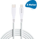 ISHIVA Kabel - USB-C naar Lightning Kabel - USB C Kabel - Snellader - Oplaadkabel - Wit - 3 meter