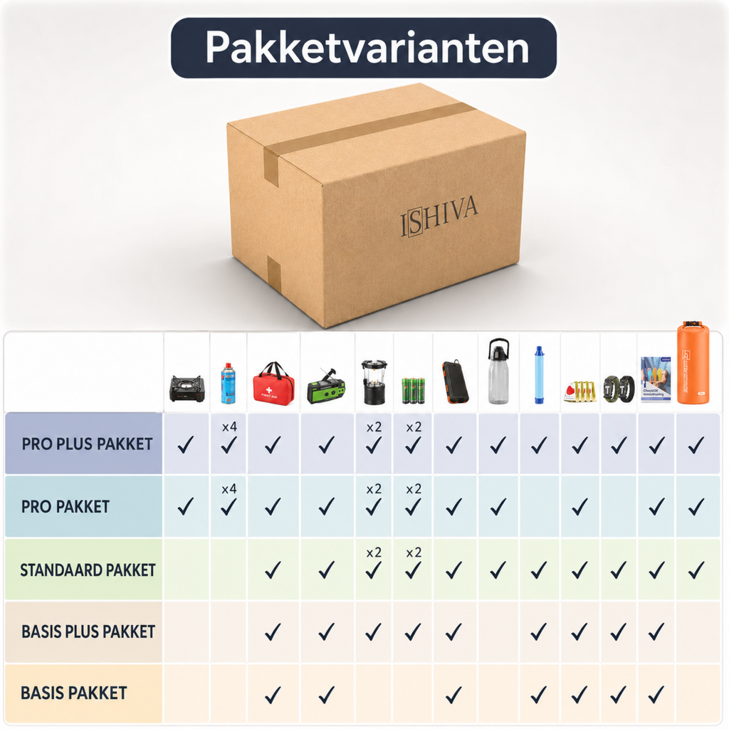 ISHIVA® Noodpakket Pro Plus – Compleet nood- en overlevingspakket