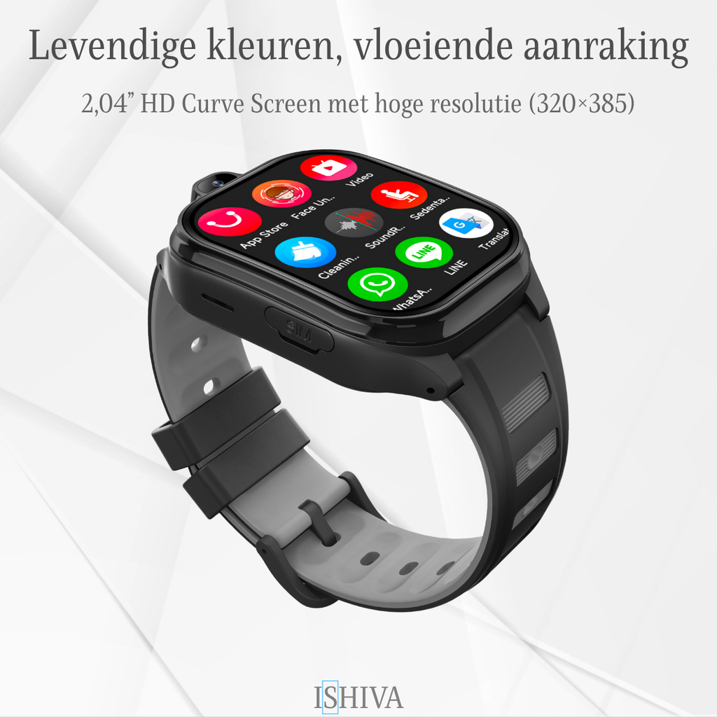 ISHIVA® PRO Smartwatch Kinderen - GPS Horloge Met Simkaart (4G GPS)