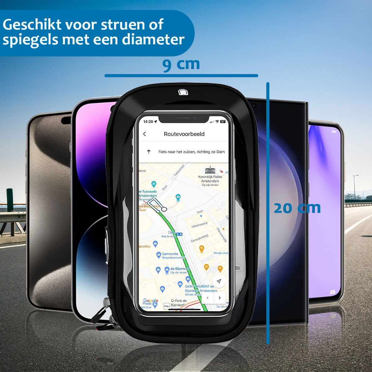 ISHIVA® Fiets,Scooter en Motor Telefoonhouder - 360° Rotatie