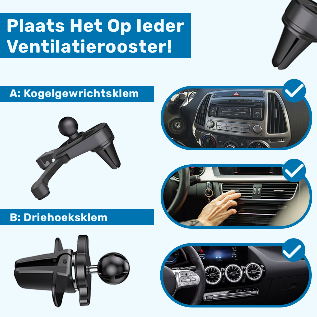 ISHIVA® Telefoonhouders Auto 3 in 1 - 2 jaar Garantie