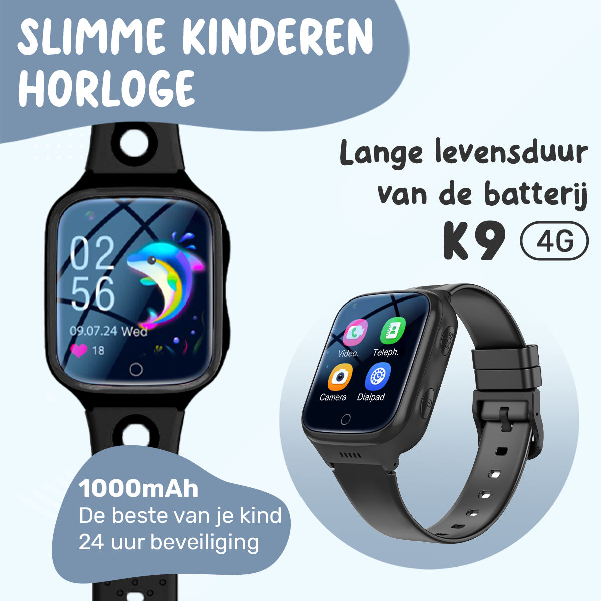 ISHIVA® GPS Horloge Kind Geschikt voor Simkaart (4G GPS)