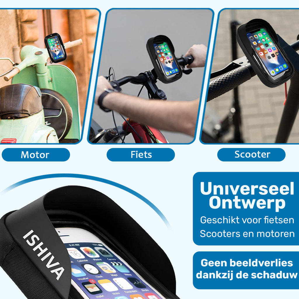 ISHIVA® Fiets,Scooter en Motor Telefoonhouder - 360° Rotatie
