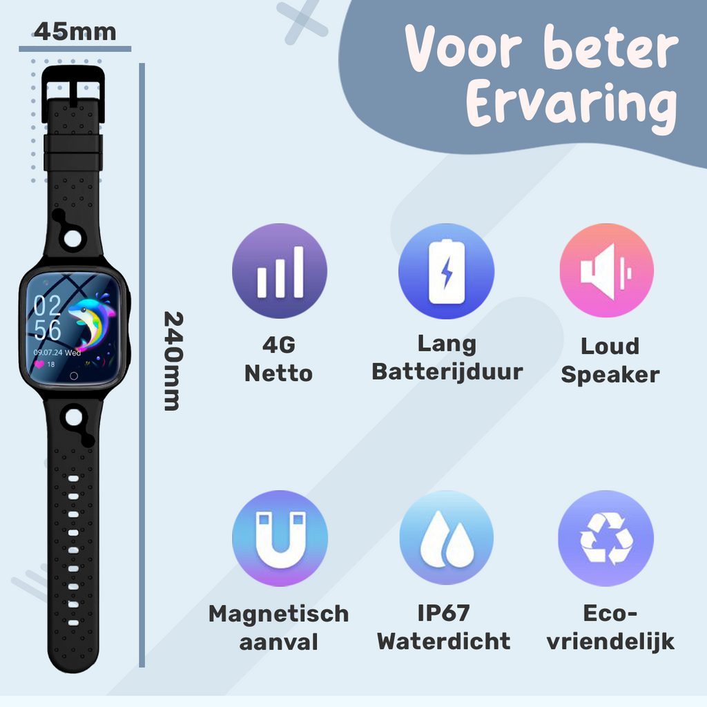 ISHIVA® GPS Horloge Kind Geschikt voor Simkaart (4G GPS)