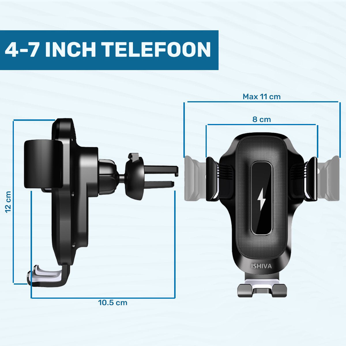 ISHIVA® Telefoonhouders Auto met Qi Draadloze Oplader