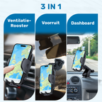 ISHIVA® Telefoonhouders Auto 3 in 1 - 2 jaar Garantie